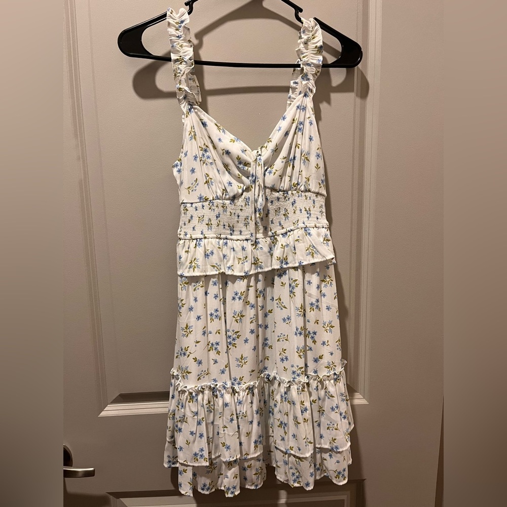 White and blue floral summer dress !